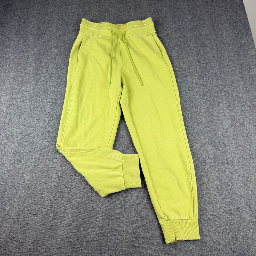 JoyLab Joggers Women's XS Lime Green French Terry Drawstring Sweatpants